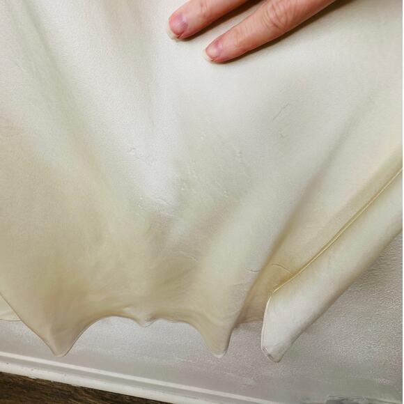 Nili Lotan Cream V-Neck Spaghetti Strap 100% Silk Slip Dress XL - Picture 11 of 16